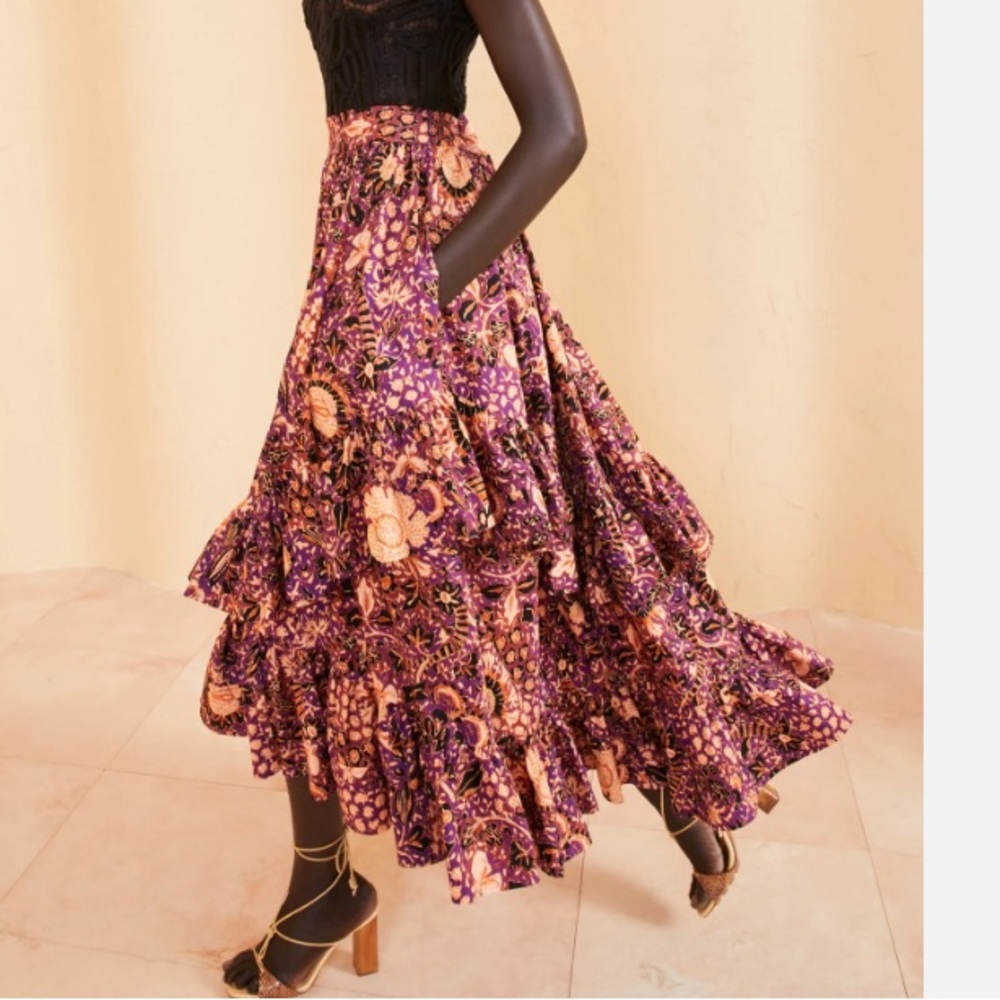 Ulla Johnson Allegra Skirt in Black Currant